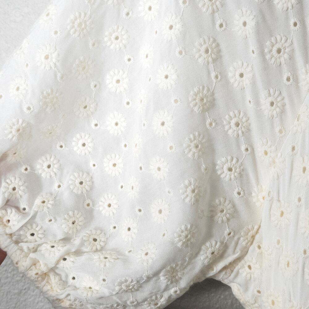 Madewell Embroidered Short Sleeve Dress Ivory Size 8 Cottagecore Romantic - Picture 9 of 12